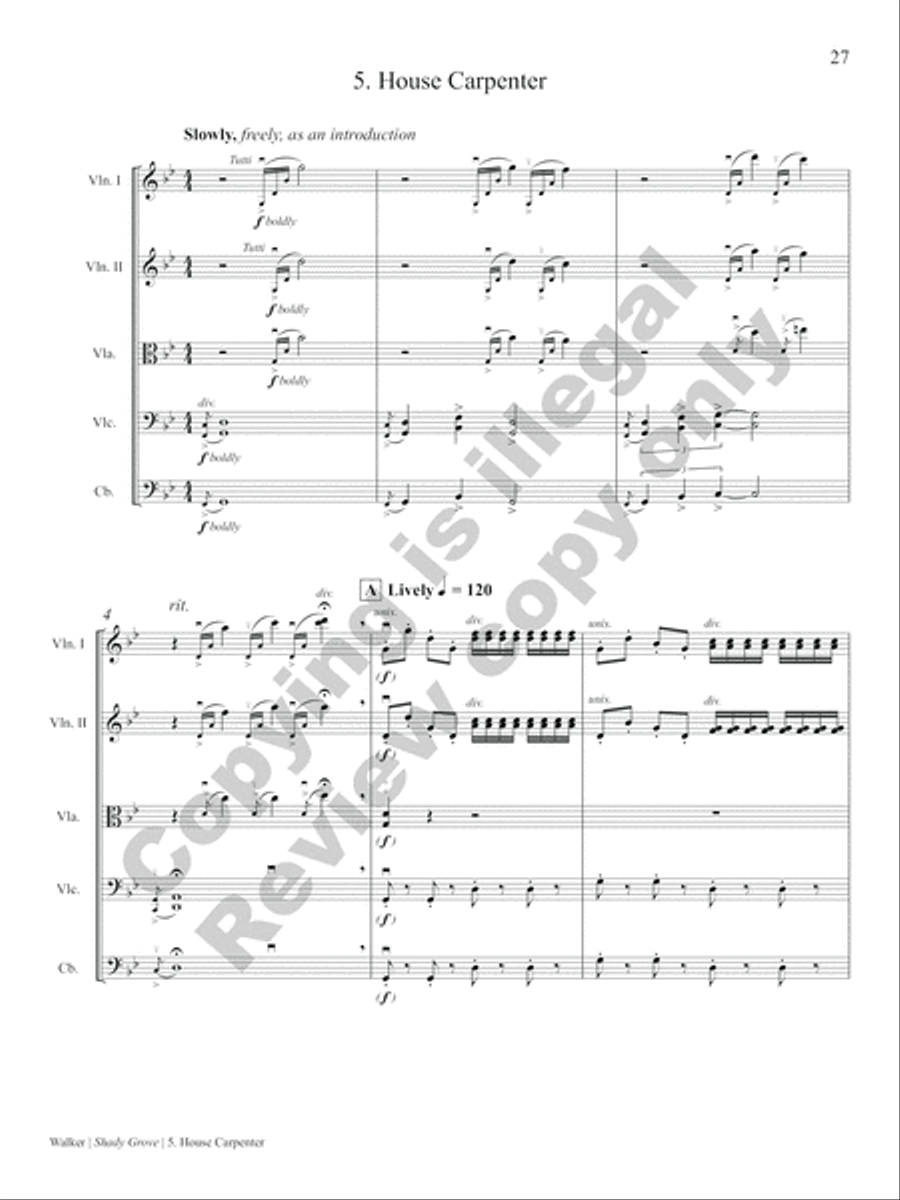 Shady Grove: and Other Songs from the Appalachian Mountains String Orchestra scores gallery preview page 12