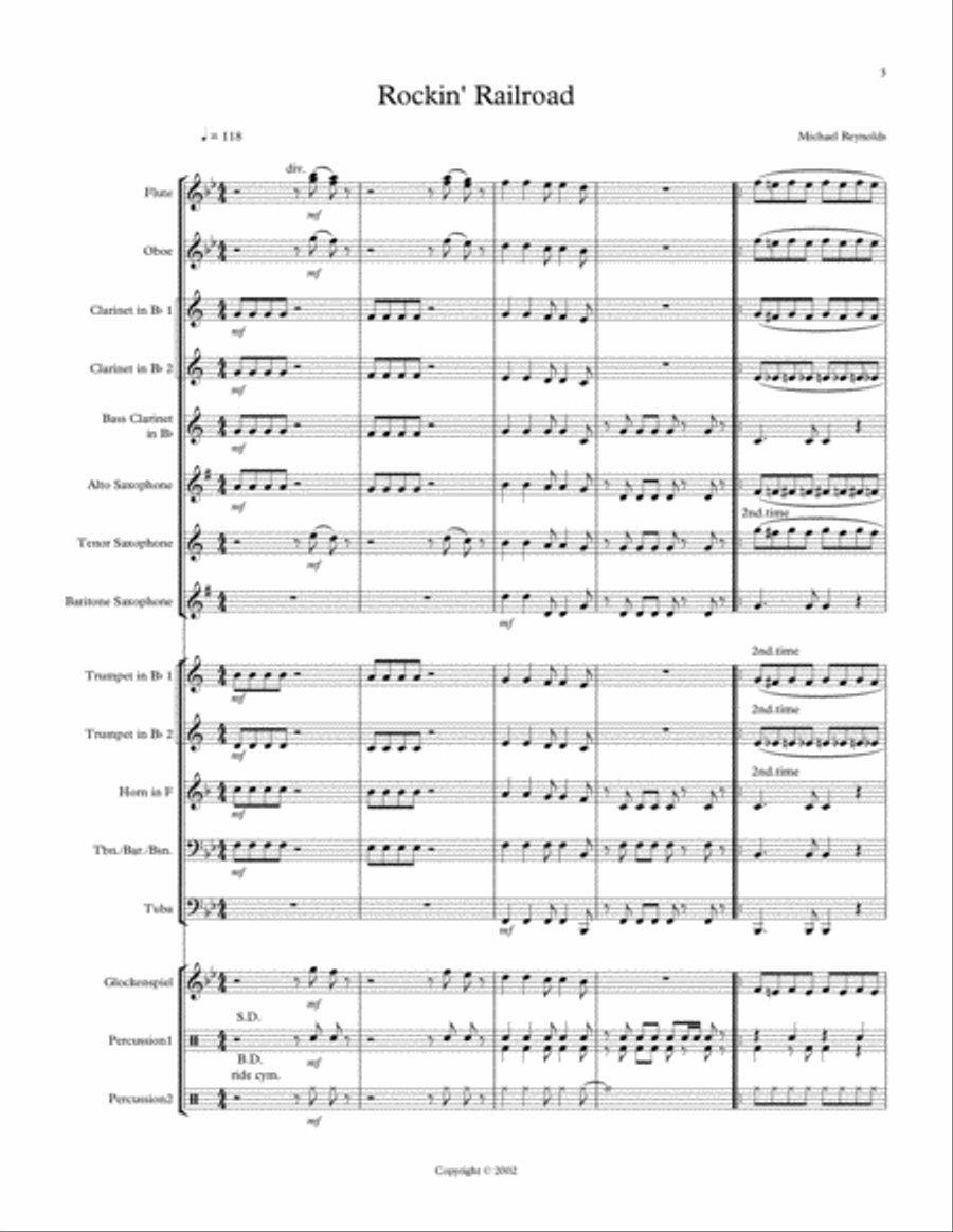 Rockin' Railroad Concert Band scores gallery preview page 3