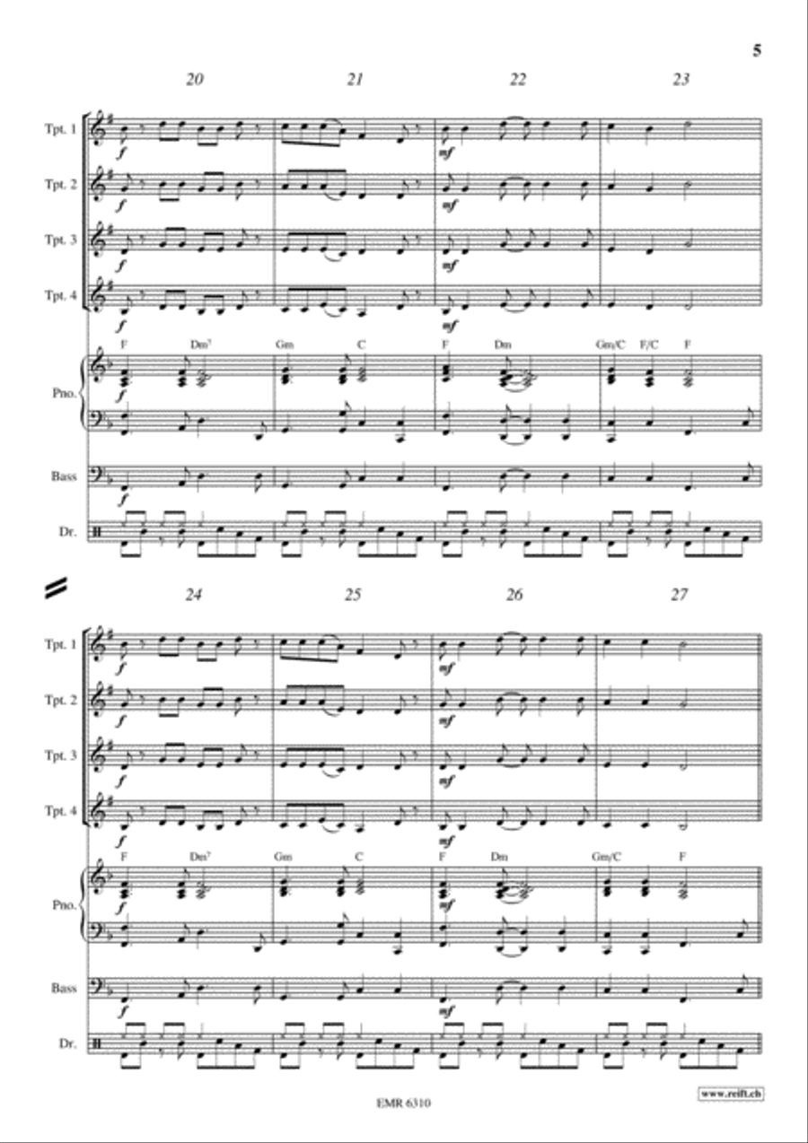 Banana Boat Song Trumpet scores gallery preview page 5