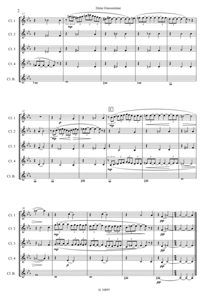 1, 2 & 3 Gnossienne pour quintette de clarinettes