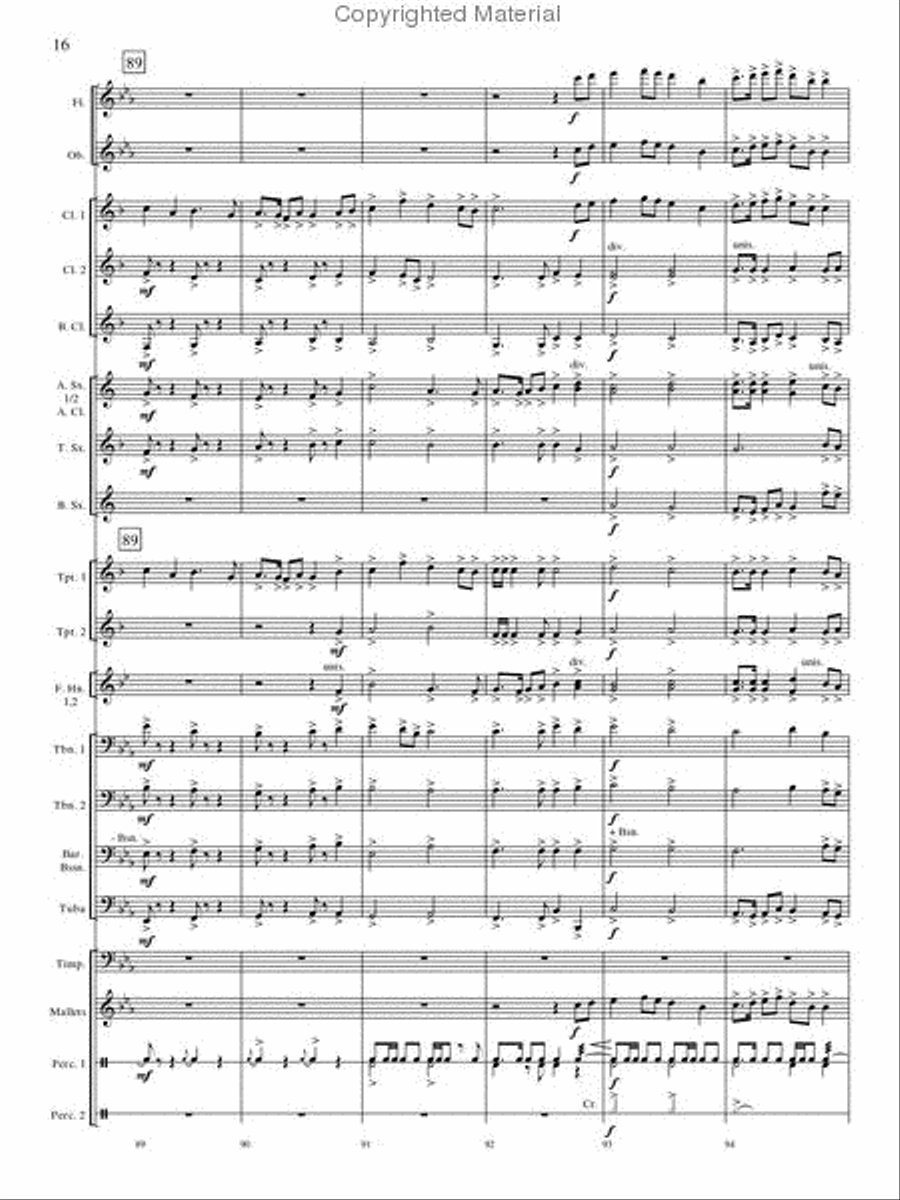 Oakdale Variations Concert Band scores gallery preview page 15