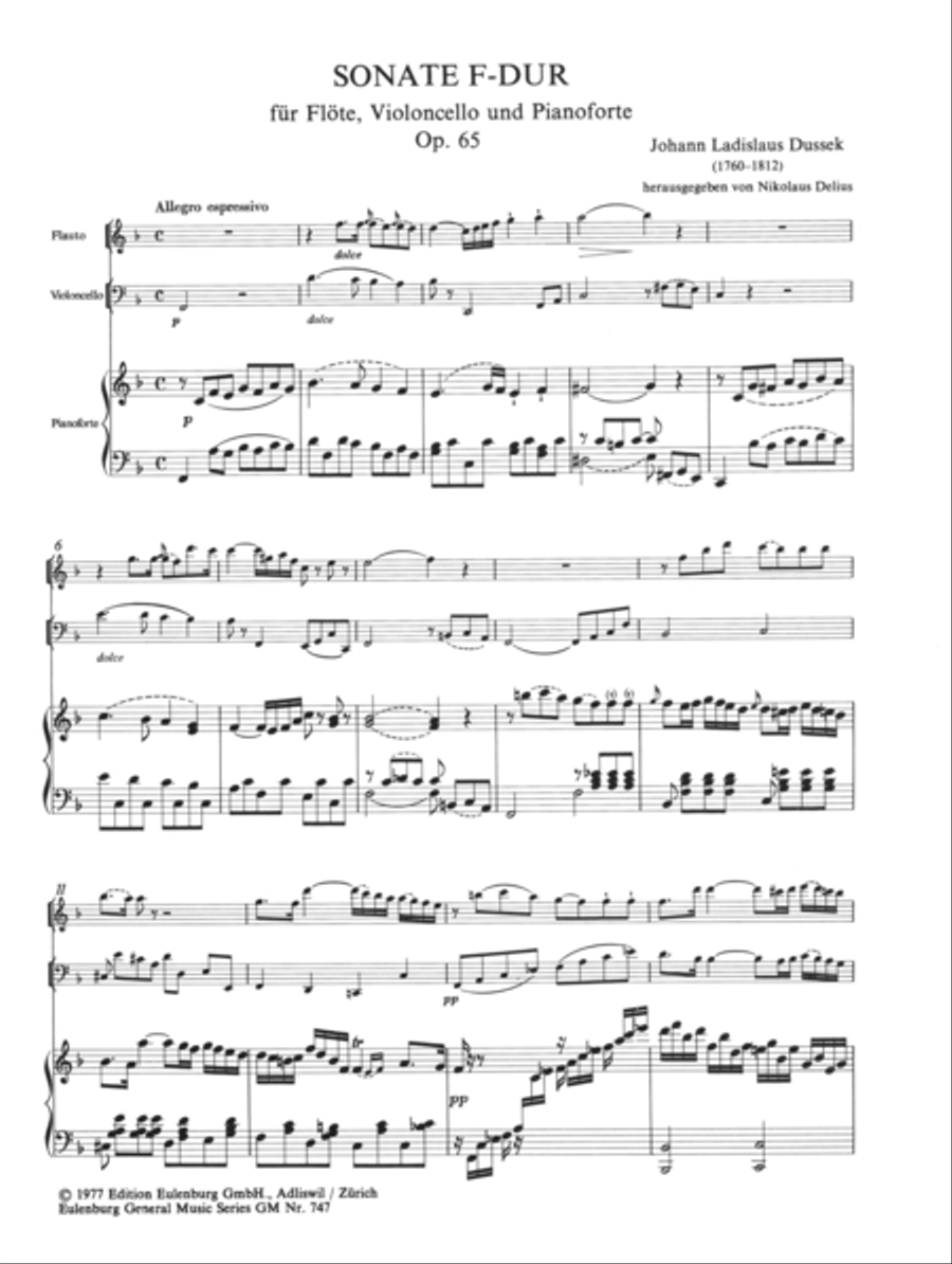 Sonata for flute, cello and piano Flute scores gallery preview page 2