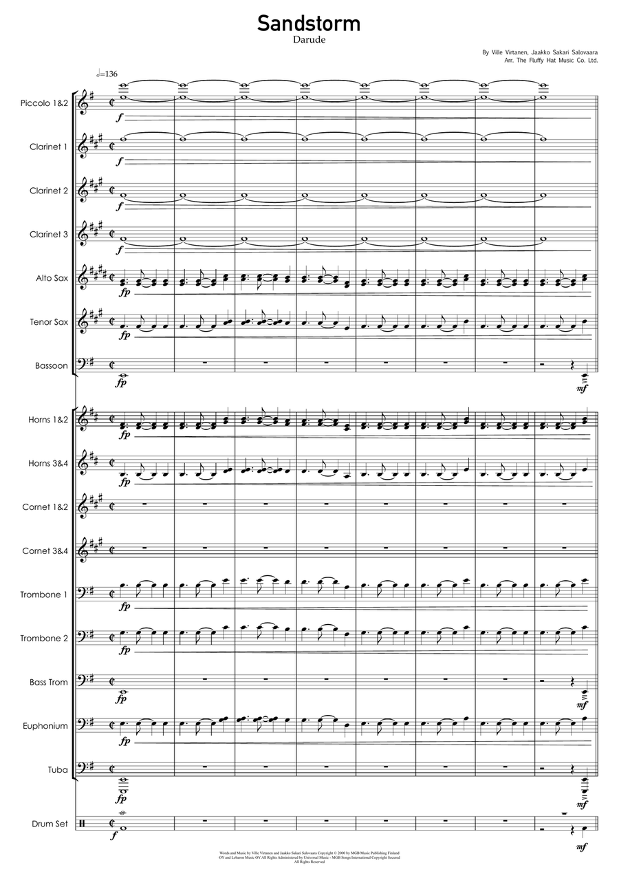 Sandstorm Marching Band scores gallery preview page 1
