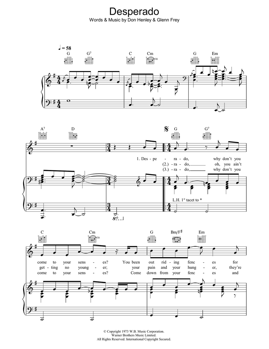 Desperado Acoustic Guitar scores gallery preview page 1