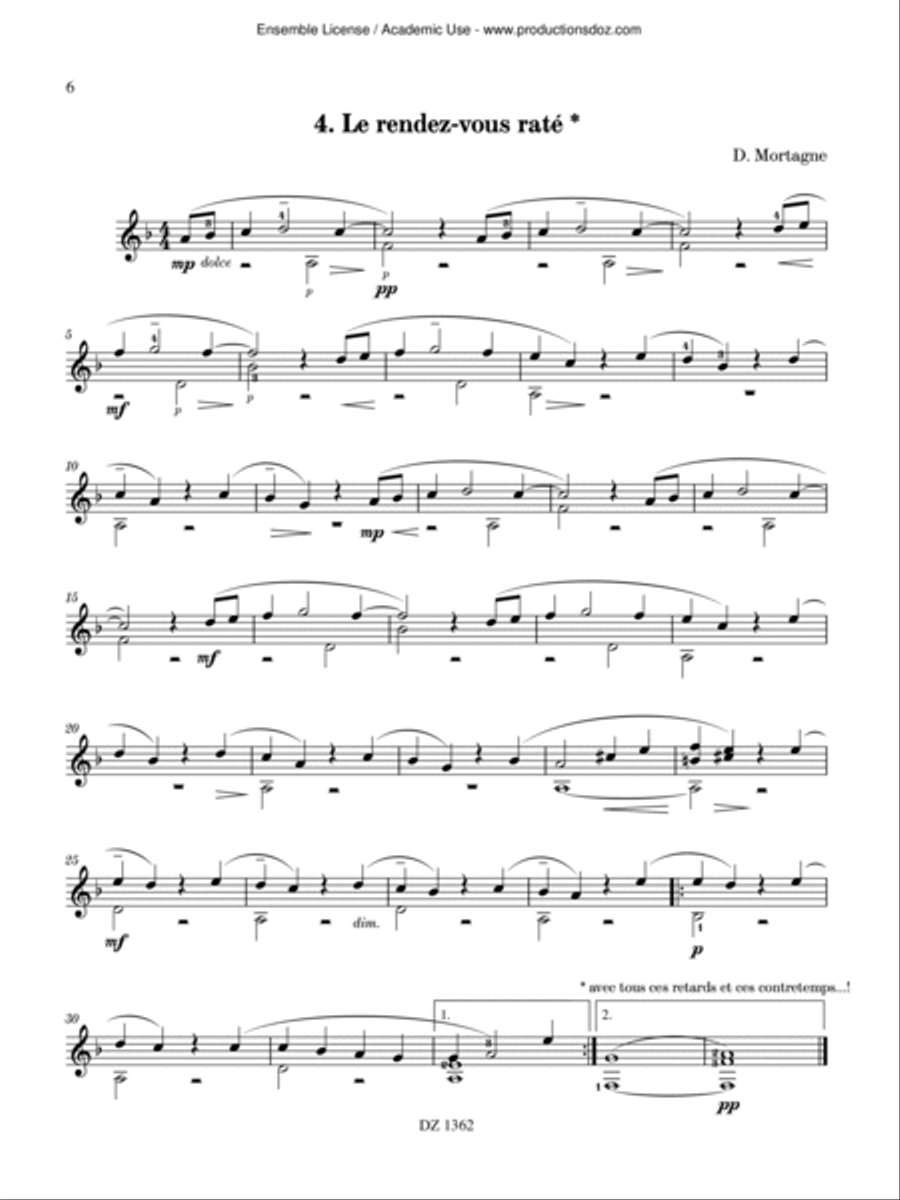 Album de vacances, vol. 2 / 8 pièces de Ouf Classical Guitar scores gallery preview page 6