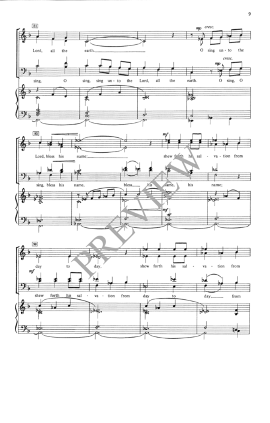 O Sing unto the Lord 4-Part scores gallery preview page 10