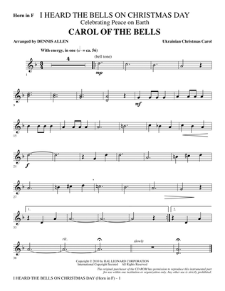 Book cover for I Heard The Bells On Christmas Day (Celebrating Peace On Earth) - Horn in F