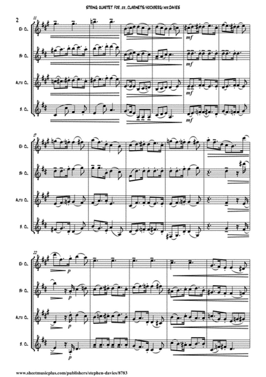'String Sonata For..er..Clarinets' by Hans Heinrich XIV Bolko Graf Von Hochberg, arranged for Mixed image number null