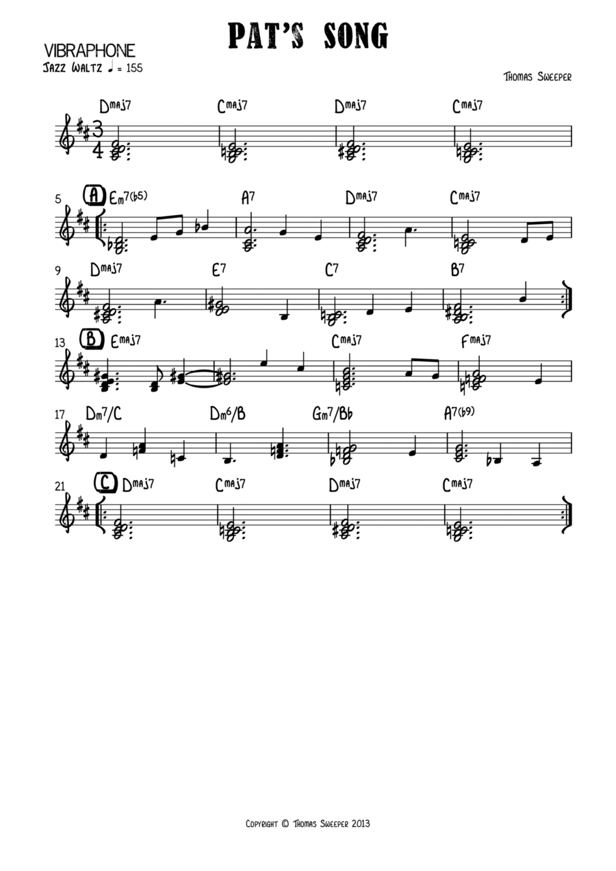 Pat's Song Vibraphone scores gallery preview page 1