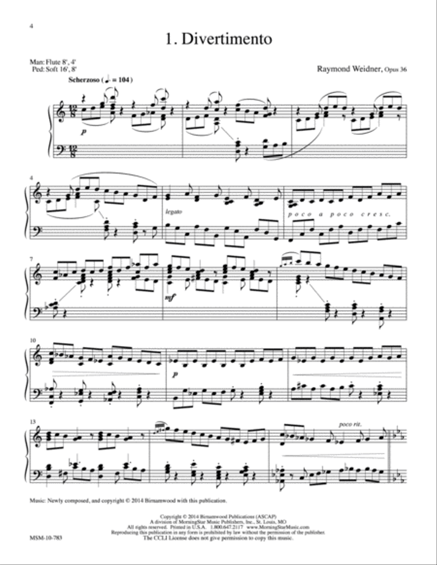 Four Organ Solos in Various Styles Organ scores gallery preview page 4