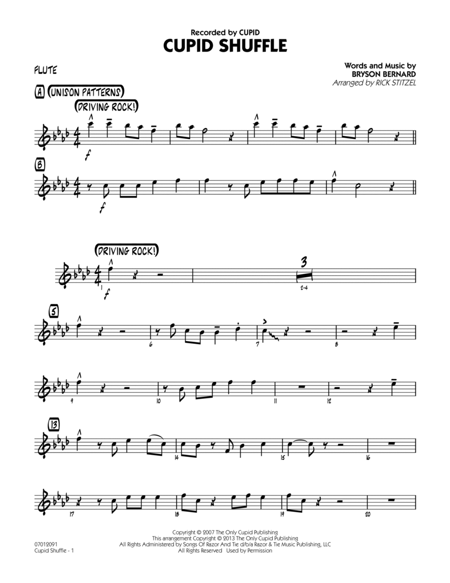 Cupid Shuffle - Flute Jazz Ensemble scores gallery preview page 1