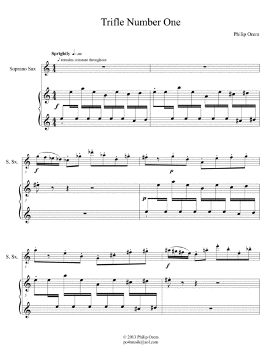 Two Trifles and a Wedding Present - for soprano saxophone Soprano Saxophone scores gallery preview page 2