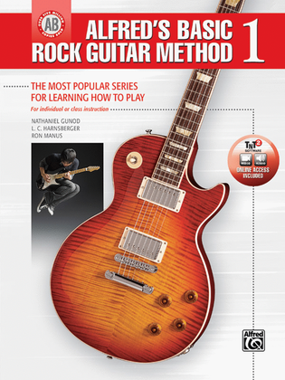 Book cover for Alfred's Basic Rock Guitar Method, Book 1