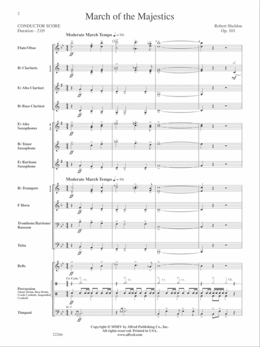 March of the Majestics: Score Concert Band scores gallery preview page 2