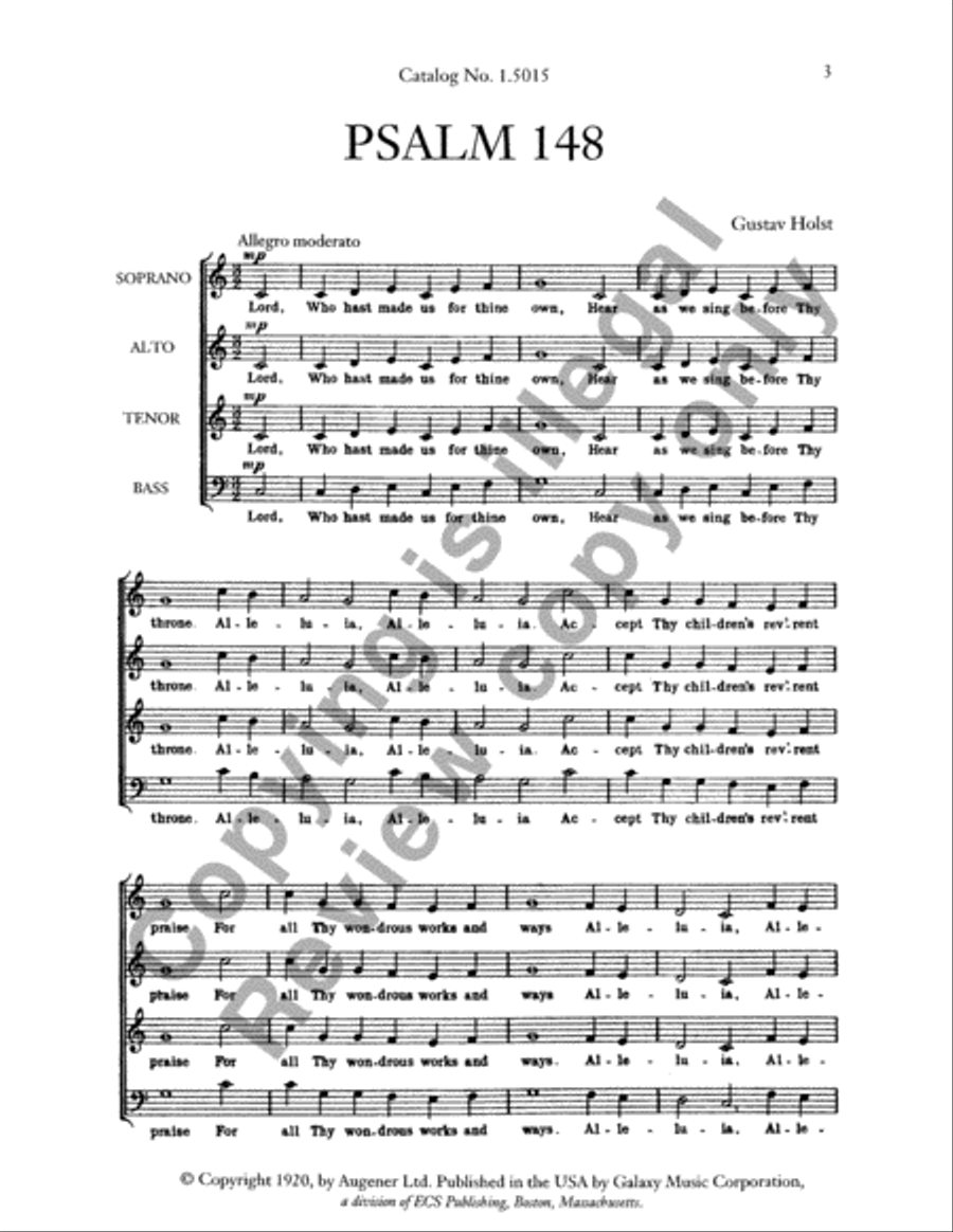 Psalm 148: Lord, Who Hast Made Us (Organ/Vocal Score) 4-Part scores gallery preview page 12