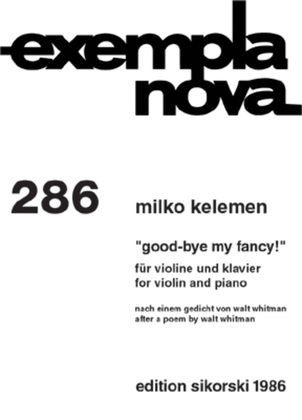 Book cover for Good-bye, My Fancy For Violin And Piano