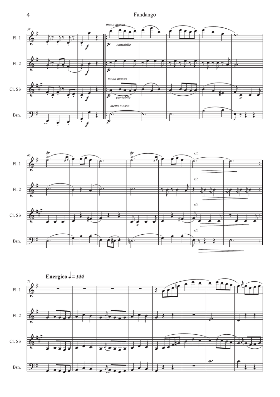 Spanish Dance n°3 Fandango Woodwind Trio scores gallery preview page 5