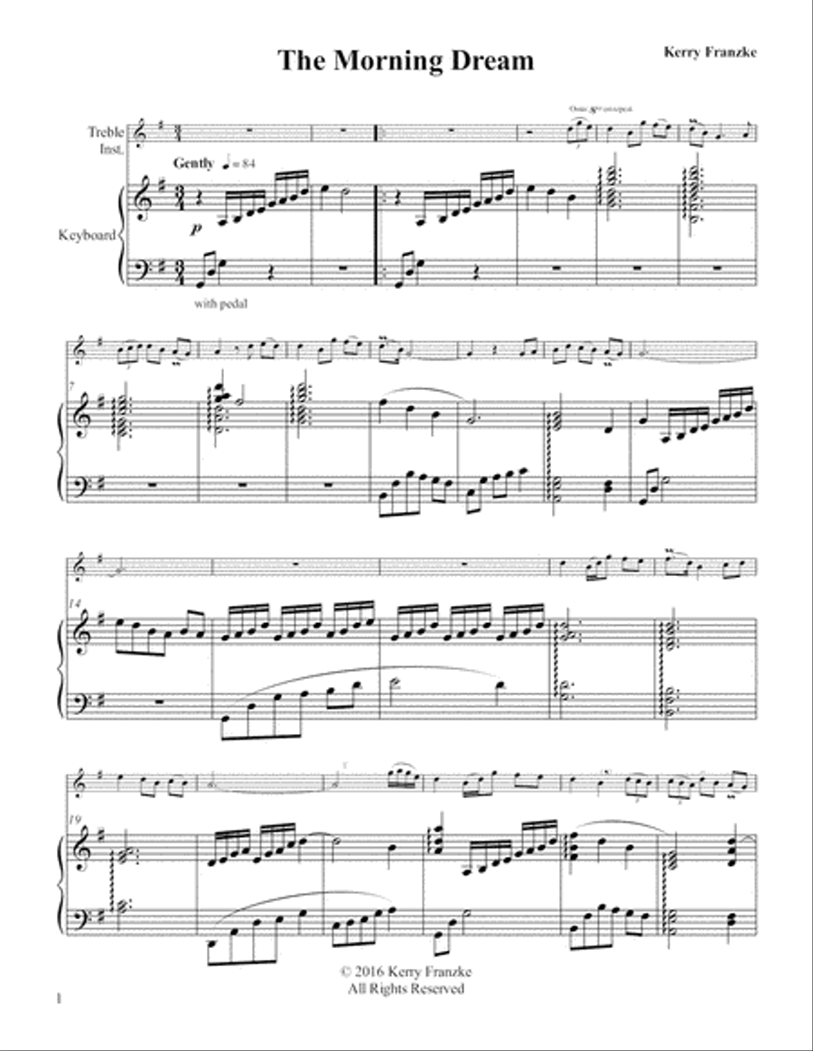 The Morning Dream Small Ensemble scores gallery preview page 1