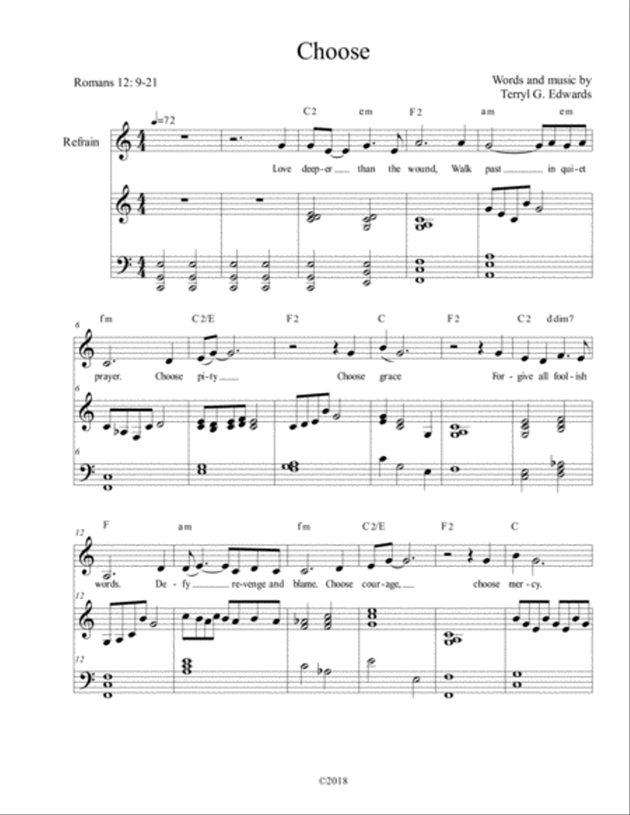 Choose (Romans 12) Voice Solo scores gallery preview page 1