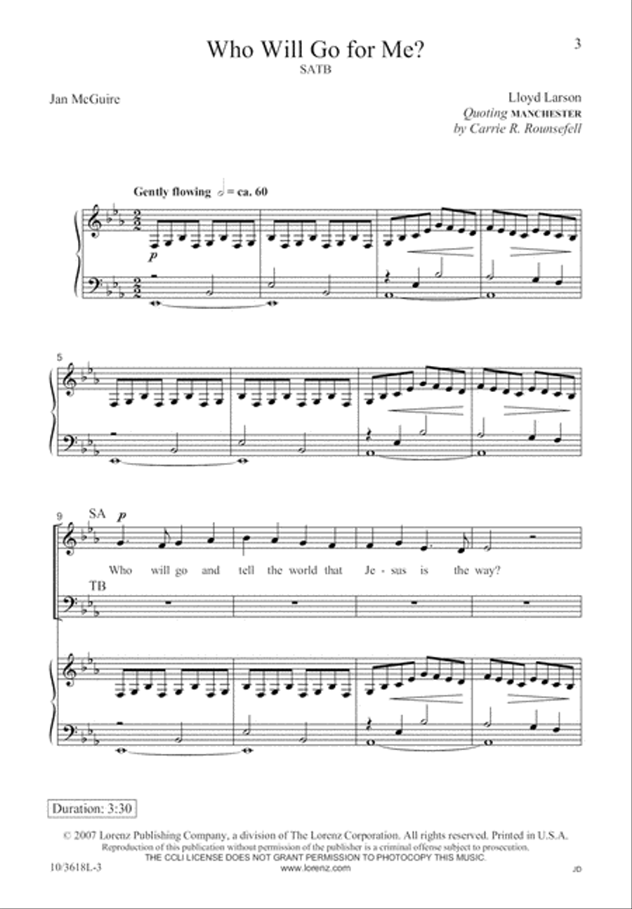 Who Will Go for Me? 4-Part scores gallery preview page 4