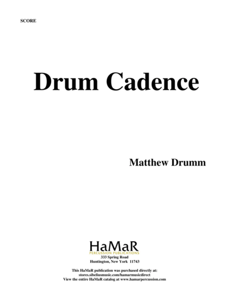 Drum Cadence Drum Cadence Snare Drum scores gallery preview page 1