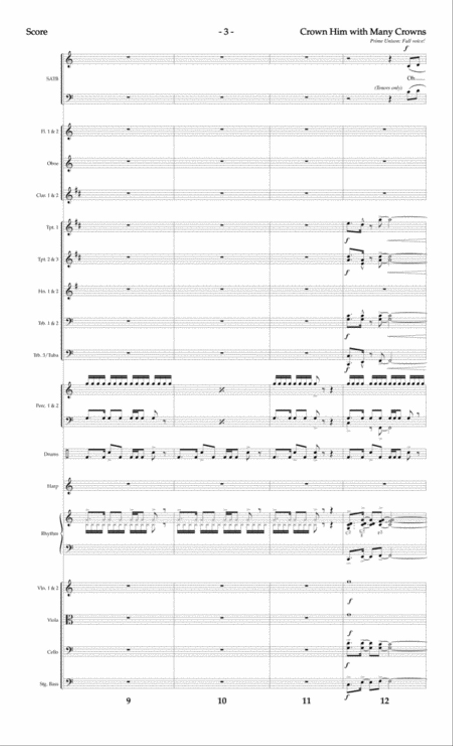 Crown Him with Many Crowns - Orchestral Score and Parts Choir scores gallery preview page 5