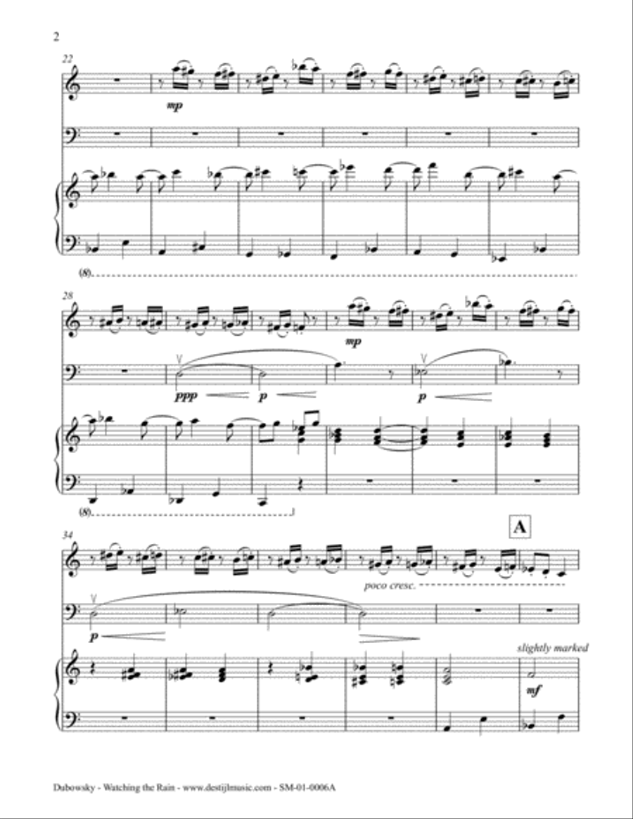 Watching The Rain (Pno, Vc, Clar in Bb) B-Flat Clarinet scores gallery preview page 4