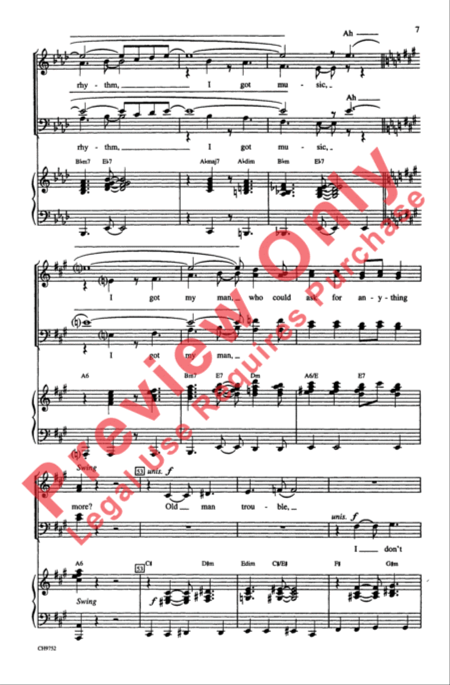 I Got Rhythm I Got Rhythm 4-Part scores gallery preview page 7