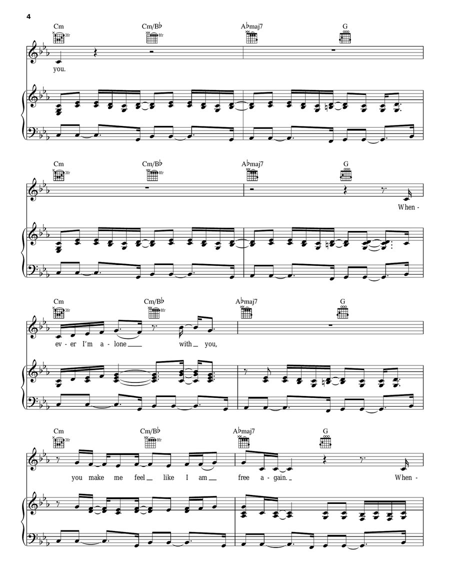 Lovesong Piano, Vocal, Guitar scores gallery preview page 4