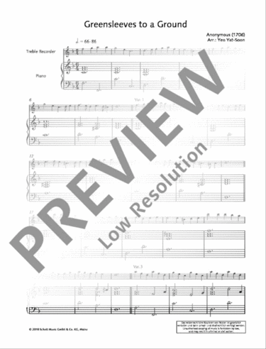 Greensleeves to a Ground Alto Recorder scores gallery preview page 7