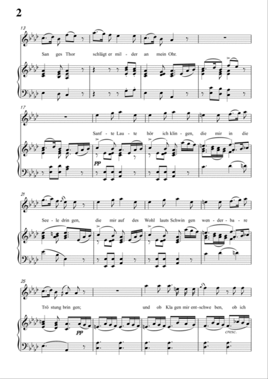 Schubert-Trost im Liede in bA for Vocal and Piano Voice scores gallery preview page 3