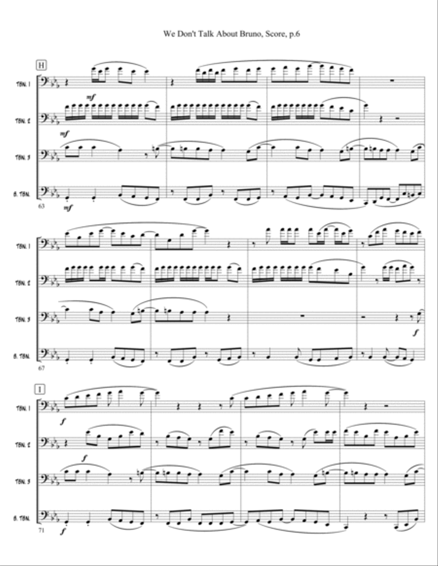 We Don't Talk About Bruno Brass Quartet scores gallery preview page 6