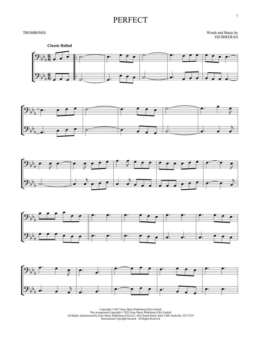 Perfect Trombone Duet scores gallery preview page 1