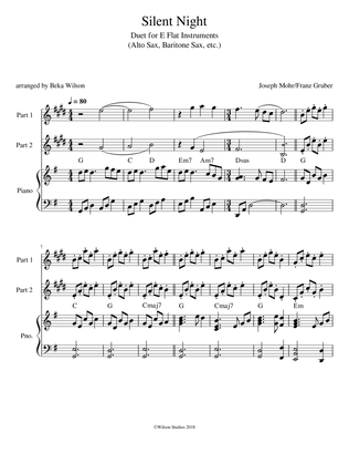 Silent Night--alto sax duet