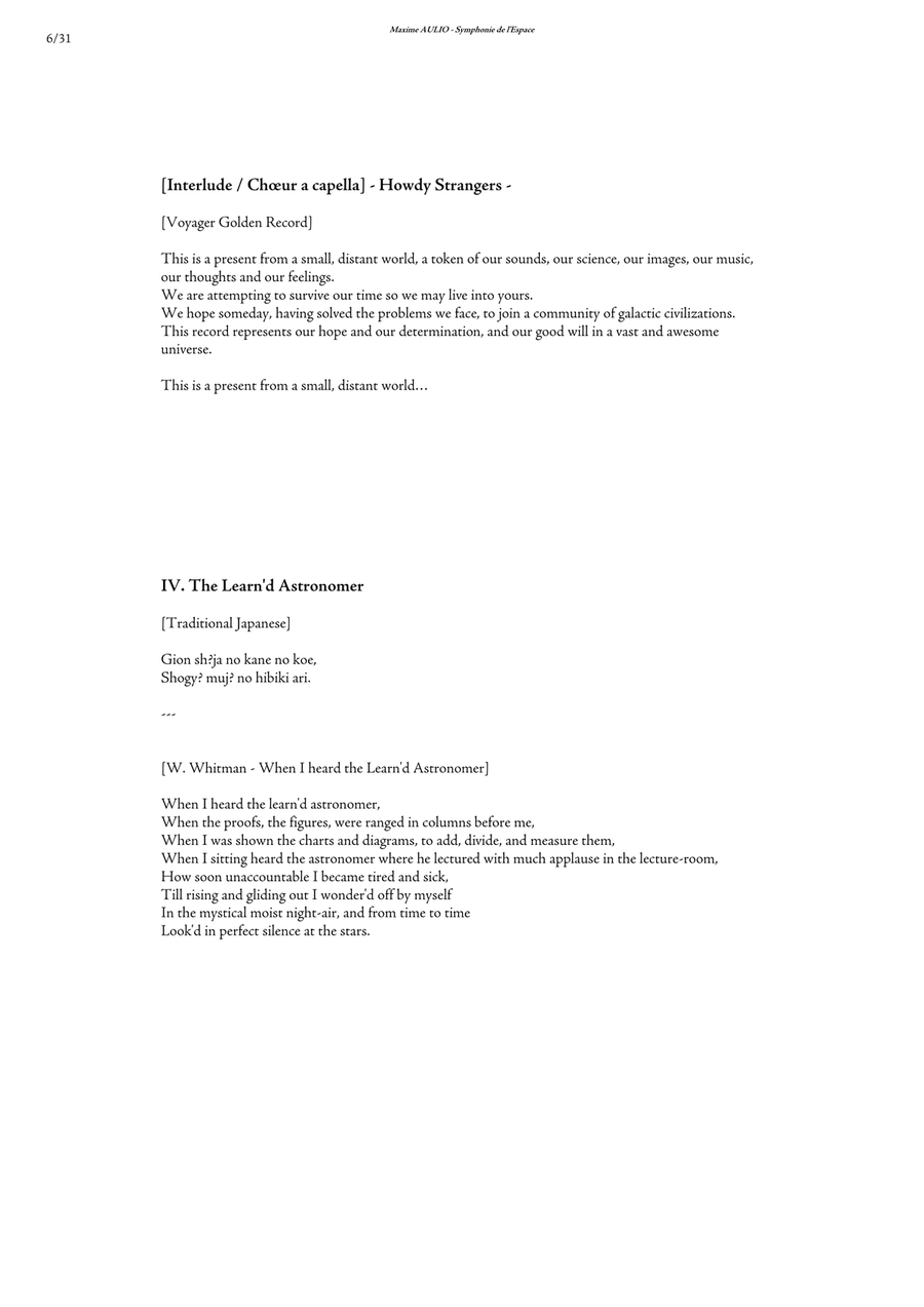 Symphonie de l Espace (Symphony of Space) - SCORE (complete symphony) Choir scores gallery preview page 6