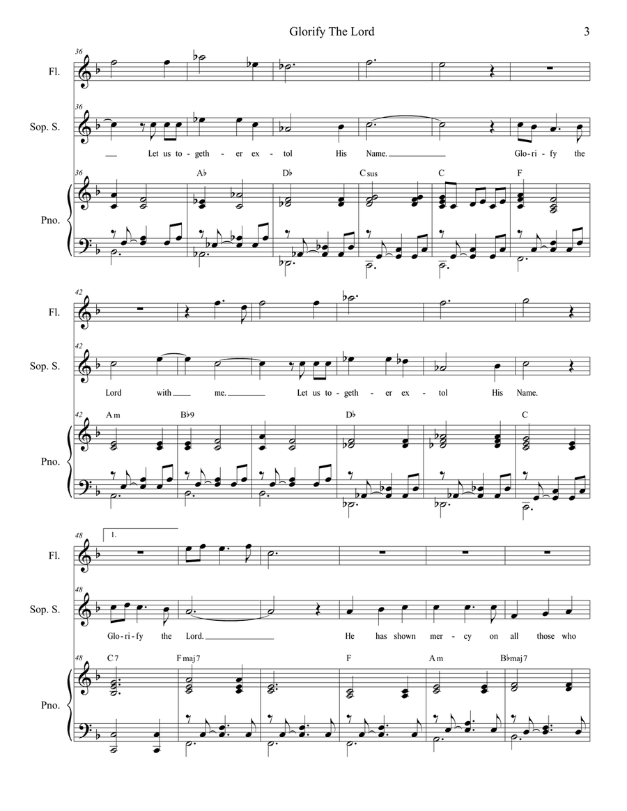 Glorify The Lord (for Soprano Solo) Piano, Vocal scores gallery preview page 4