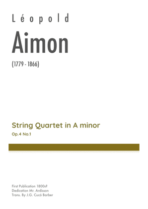 Book cover for Aimon - String Quartet in A minor, Op.4 No.1