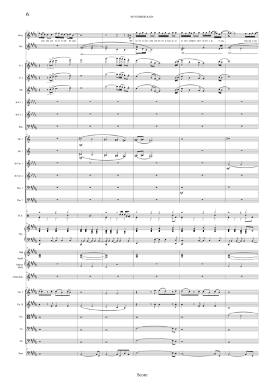November Rain Full Orchestra scores gallery preview page 6