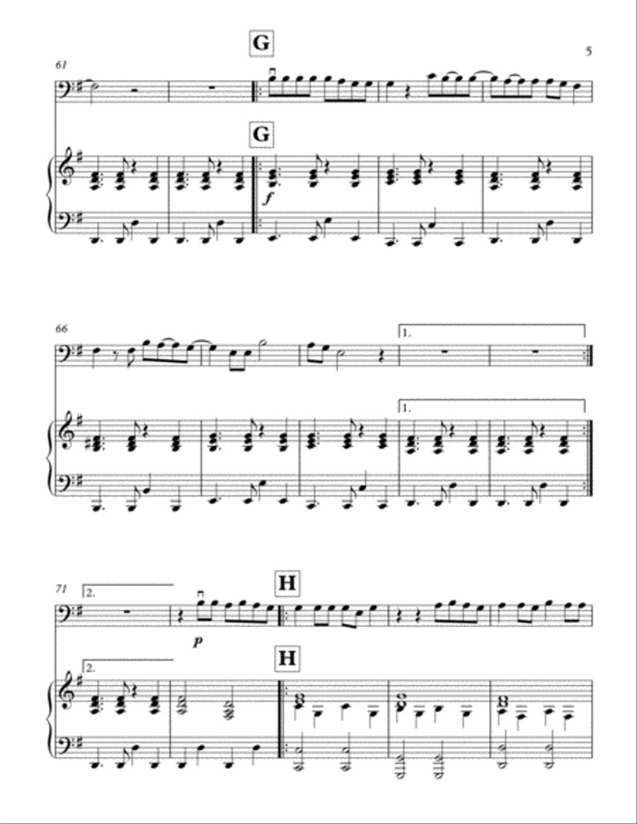 Let Her Go Double Bass scores gallery preview page 6