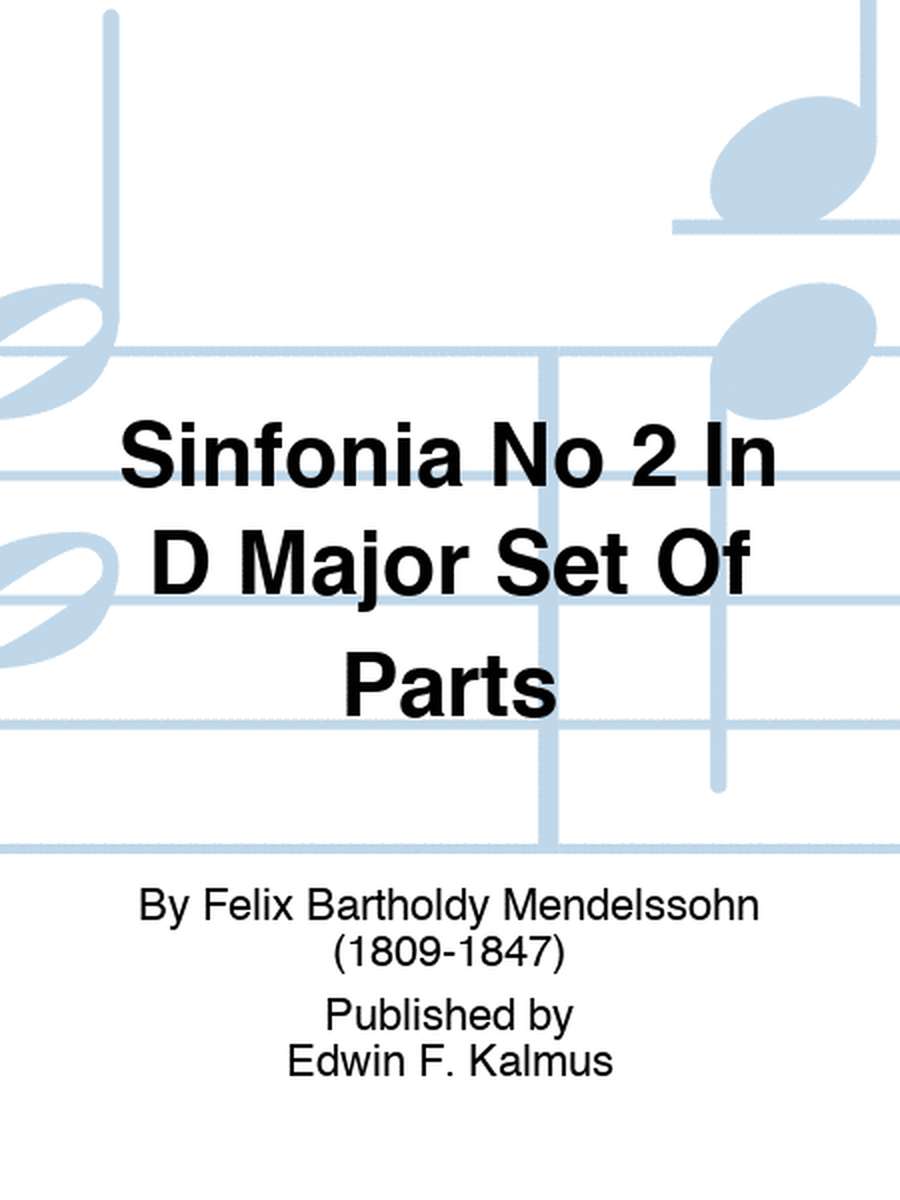 Sinfonia No 2 In D Major Set Of Parts