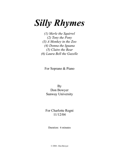 Silly Rhymes (Original Key) image number null