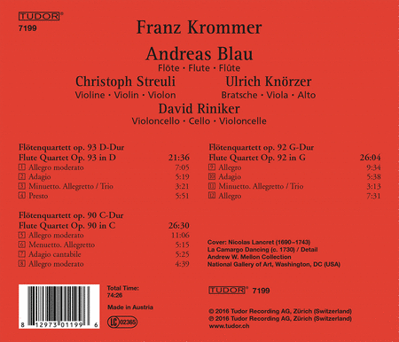 Franz Krommer: 3 Flute Quartets