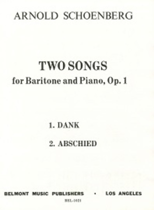 Book cover for Two Songs, OP. 1