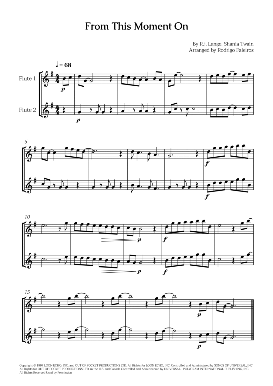 From This Moment On Flute Duet scores gallery preview page 1