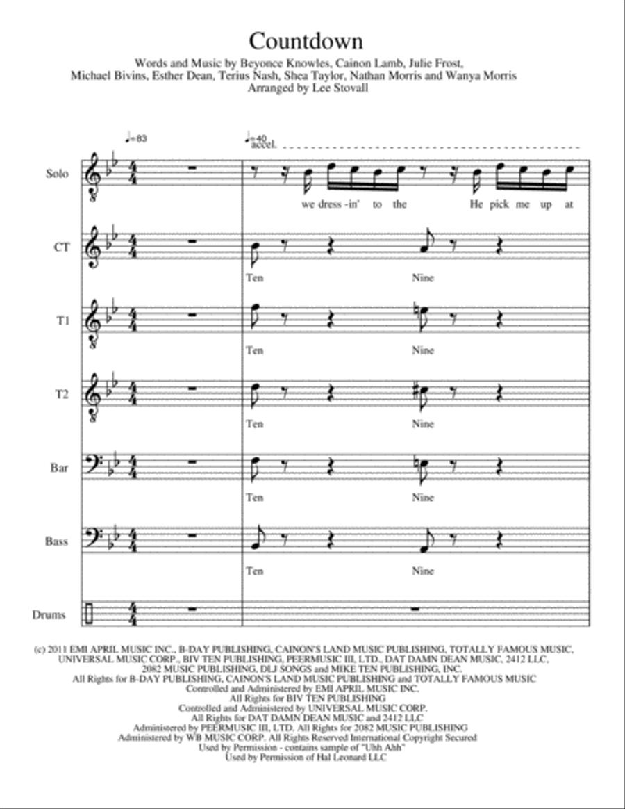 Countdown A Cappella scores gallery preview page 1