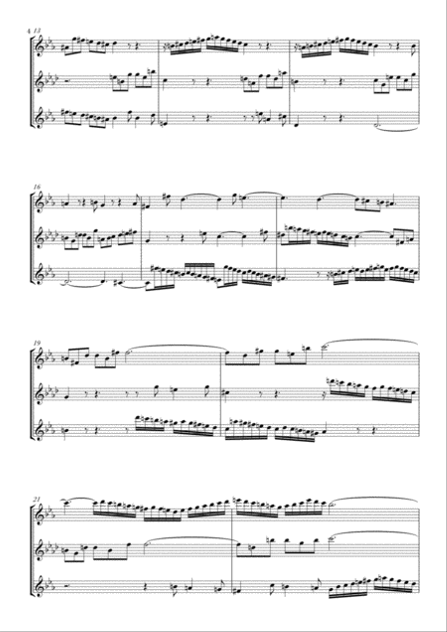 Two Sinfonias in C arranged for Flute Trio Flute Trio scores gallery preview page 4
