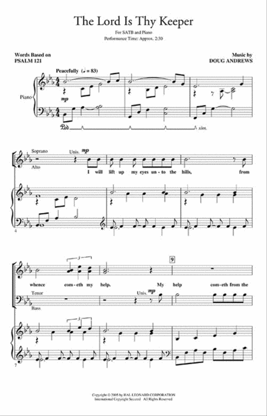 The Lord Is Thy Keeper 4-Part scores gallery preview page 2