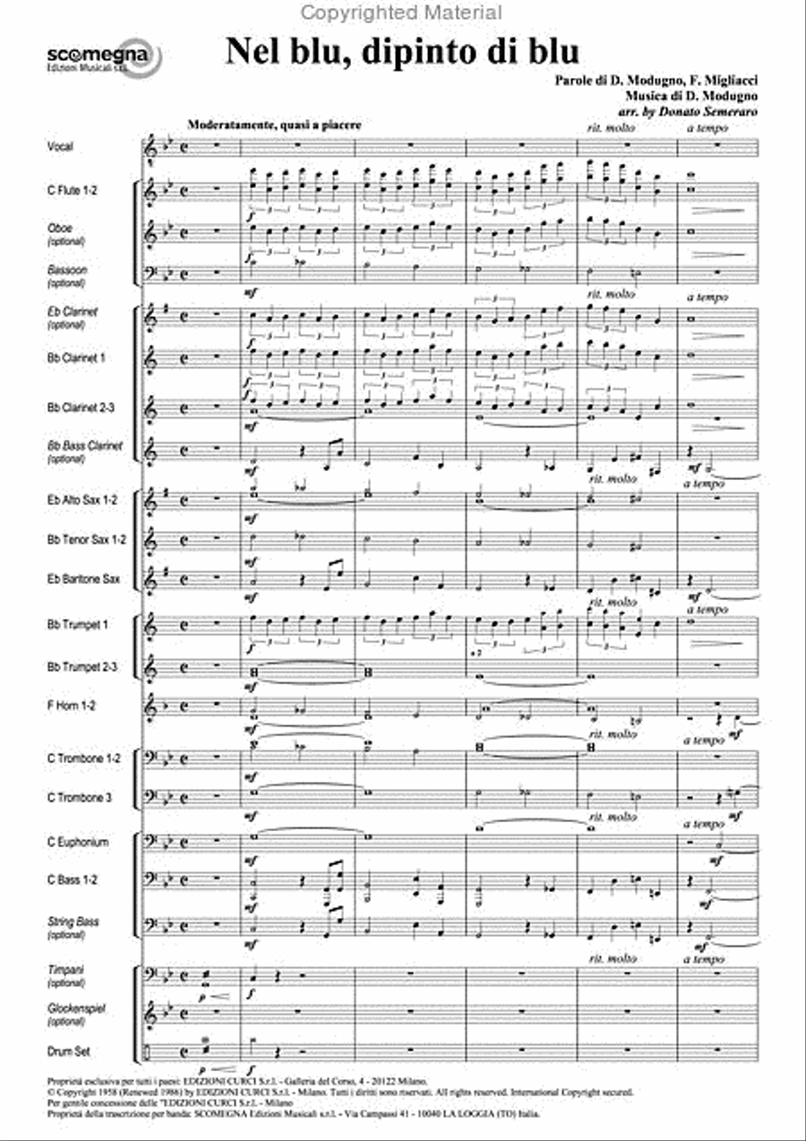 Nel Blu, Dipinto Di Blu Concert Band scores gallery preview page 3