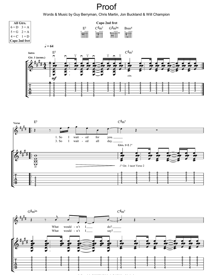 Proof Acoustic Guitar scores gallery preview page 1