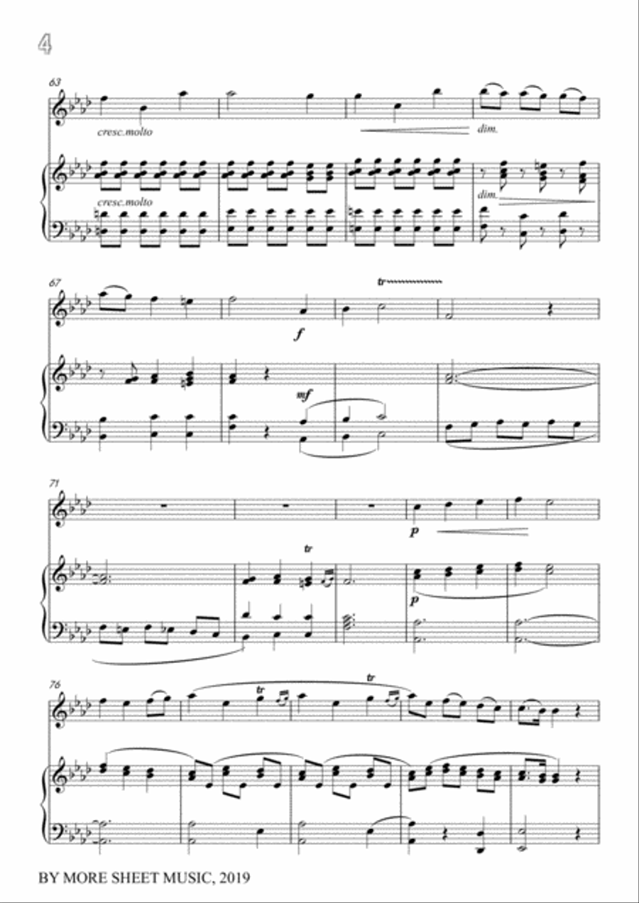 Stradella-Preghiera; Pietà,signore, for Flute and Piano Flute Solo scores gallery preview page 6